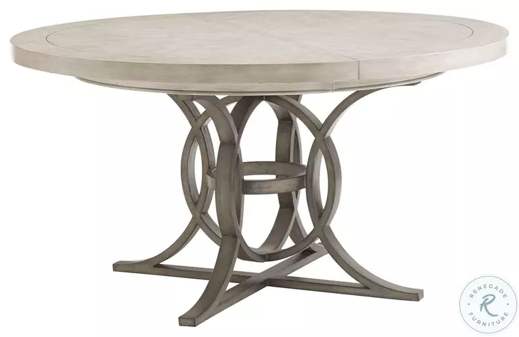 Oyster Bay Oyster And Burnished Pewter Calerton Extendable Round Dining Table