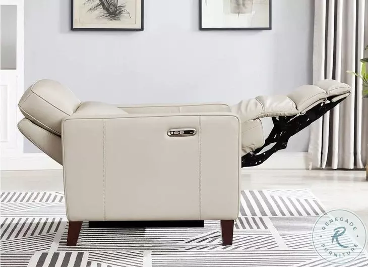 Arden Vanilla Top Grain Leather Zero Gravity Power Recliner with Power Headrest