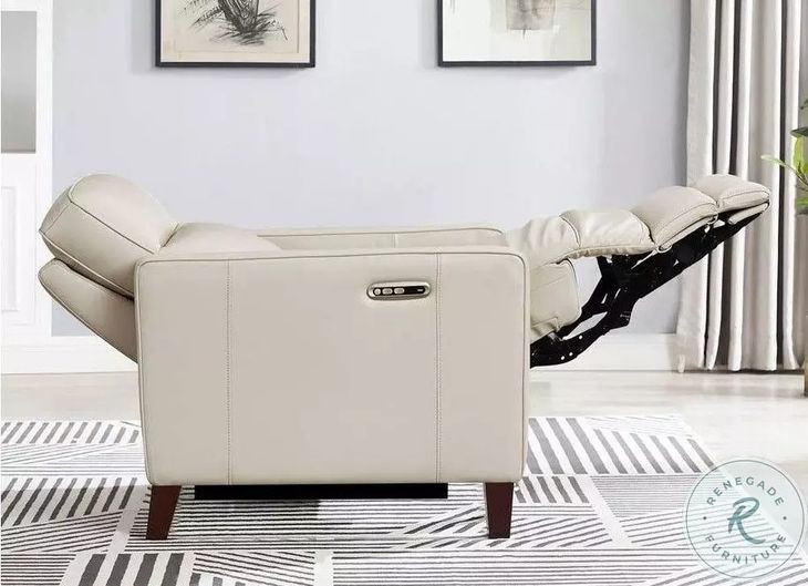 Arden Vanilla Leather Zero Gravity Power Recliner with Power Headrest and USB Charging