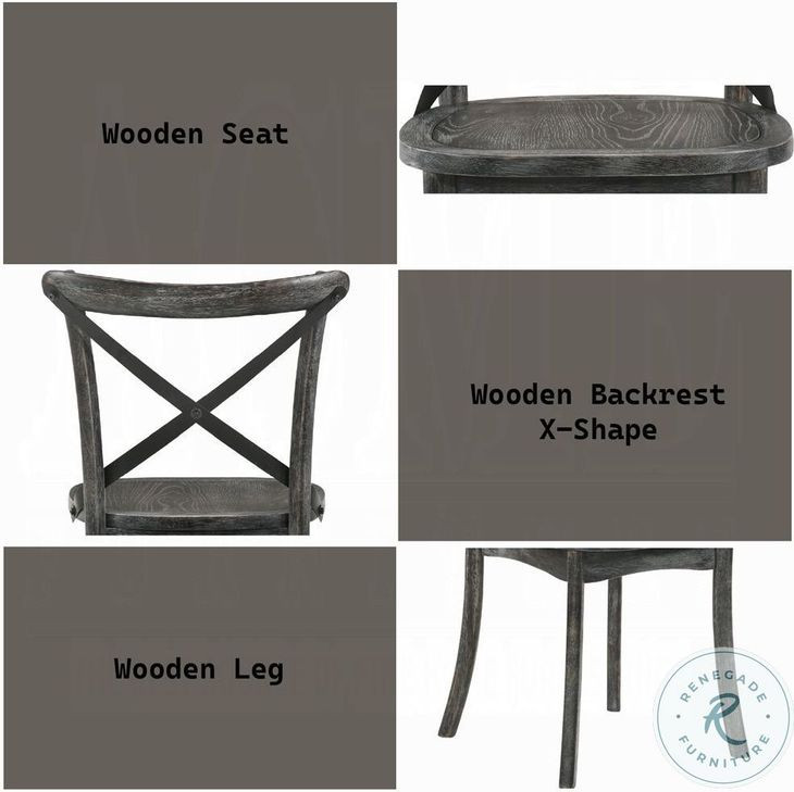 Kendric Rustic Gray Side Chair Set of 2