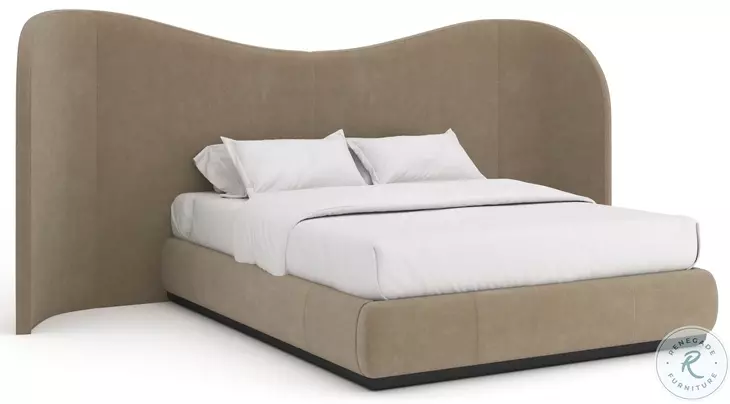 Clio Dark Taupe Queen Upholstered Bed