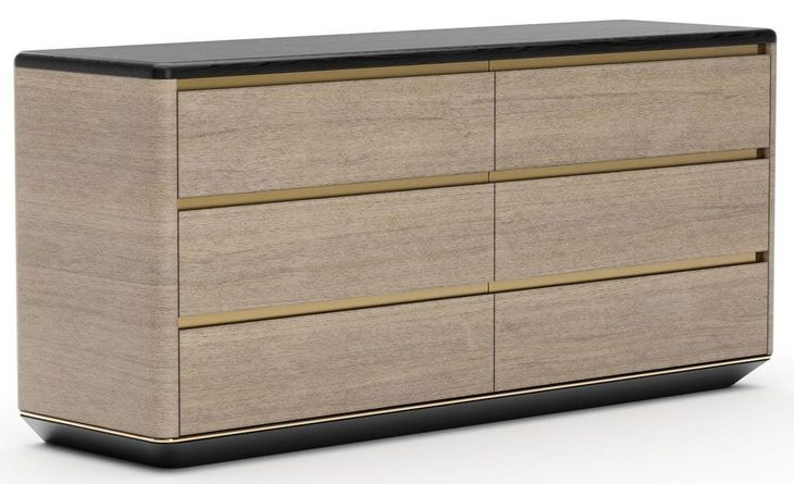 Madera Chocolate Koto Matte and Modern Walnut 6 Drawer Dresser