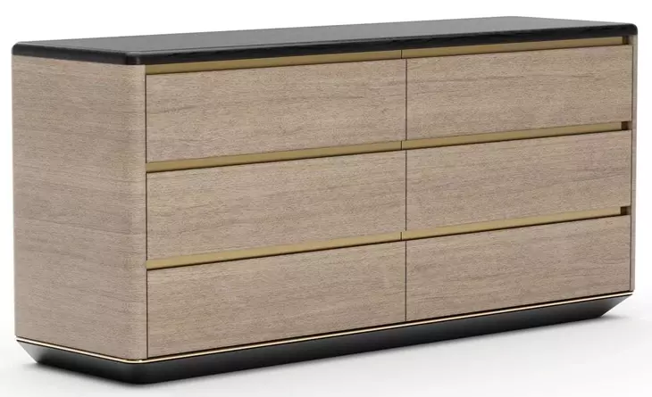 Madera Chocolate Koto Matte and Modern Walnut 6 Drawer Dresser