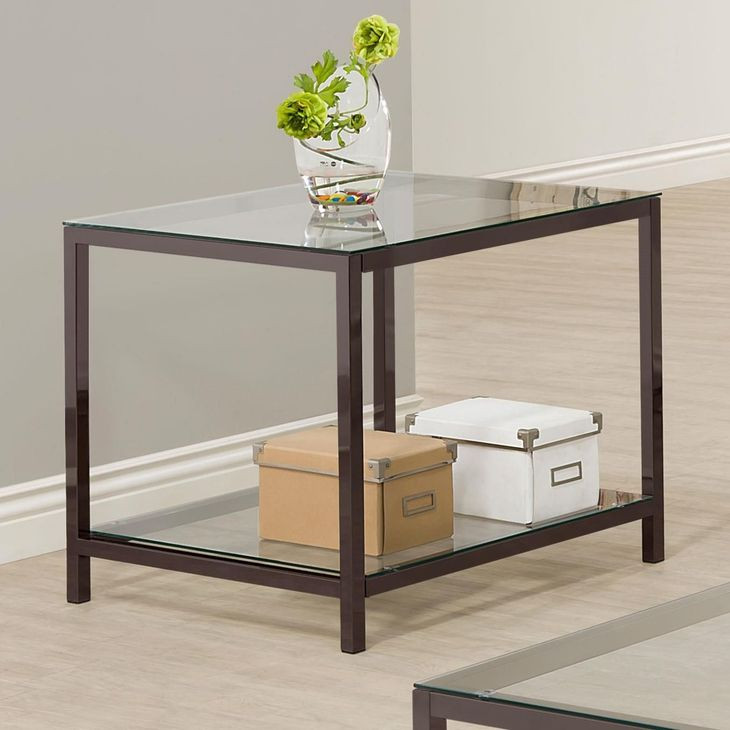 Trini Black Nickel End Table