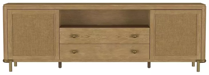 Arini Sand Wash 2 Door Rattan Cane TV Stand