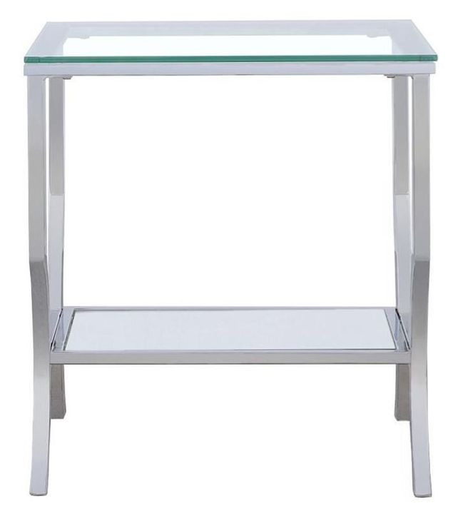 Saide Chrome And Tempered Glass End Table