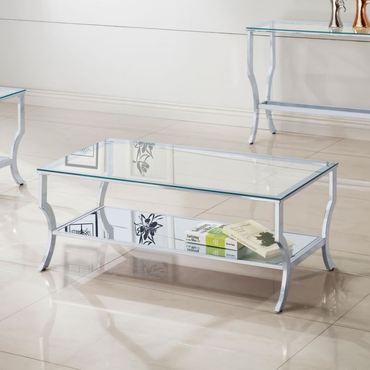Saide Chrome And Tempered Glass Coffee Table