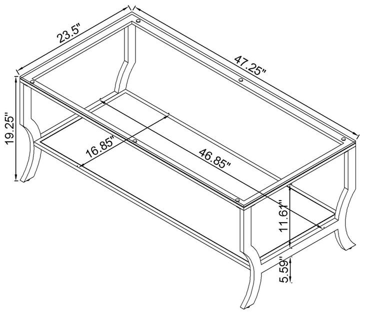 Saide Chrome And Tempered Glass Coffee Table