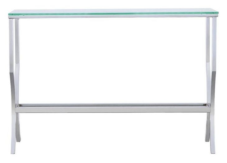 Saide Chrome And Tempered Glass Sofa Table