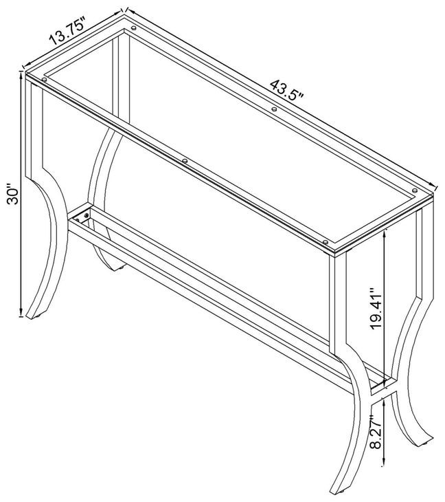 Saide Chrome And Tempered Glass Sofa Table