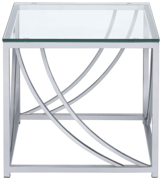 Lille Glass Top And Chrome End Table