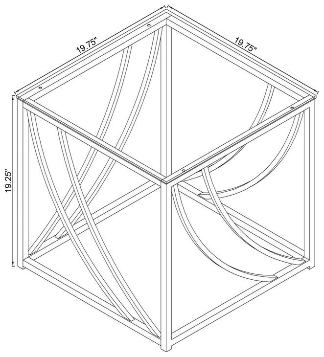 Lille Glass Top And Chrome End Table