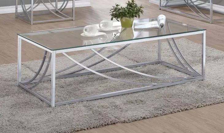 Lille Glass Top  And Chrome Coffee Table