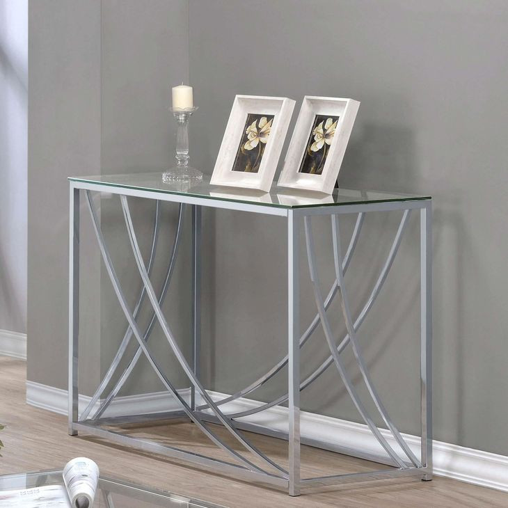 Lille Glass Top And Chrome Sofa Table