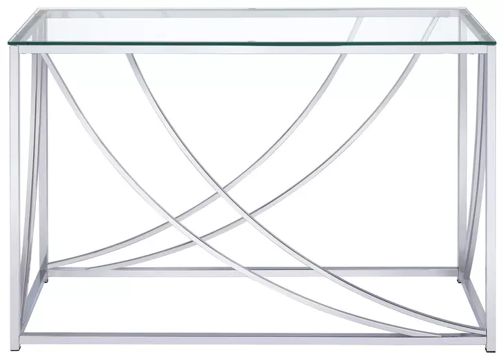 Lille Glass Top  And Chrome Sofa Table