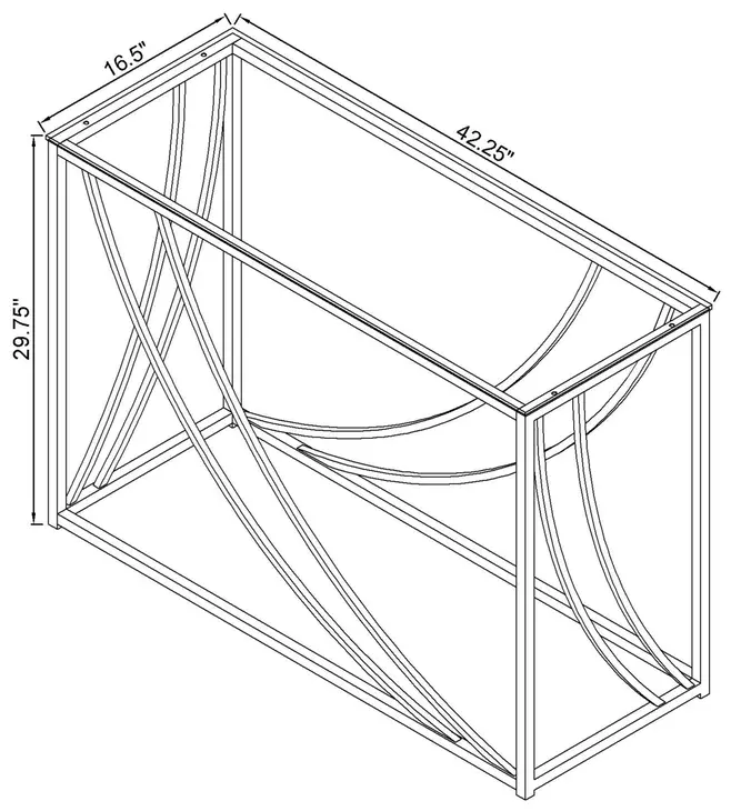 Lille Glass Top  And Chrome Sofa Table