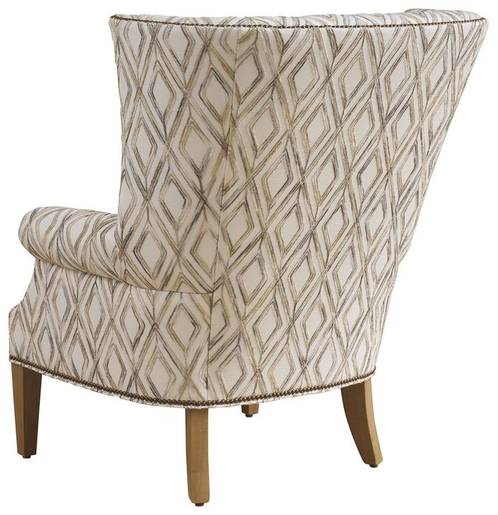 Marissa Cream and Brown Upholstered Accent Chair with Nailhead Trim