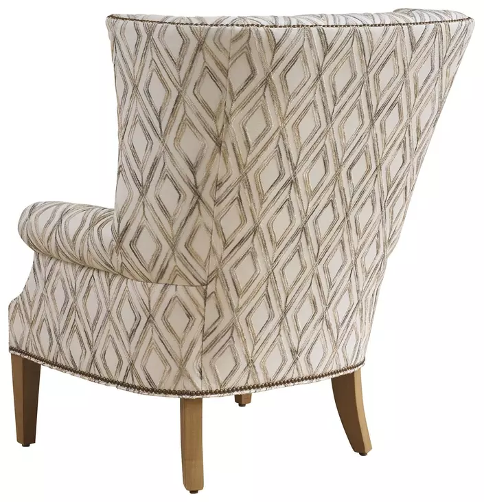Marissa Cream and Brown Upholstered Accent Chair with Nailhead Trim