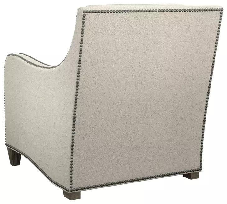 Koko Ivory Upholstered Accent Chair with Nailhead Trim