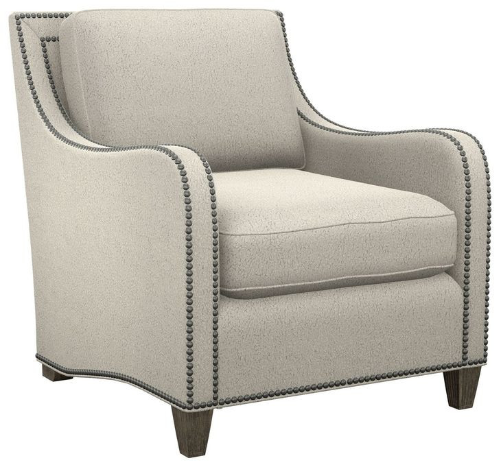 Koko Ivory Upholstered Accent Chair with Nailhead Trim