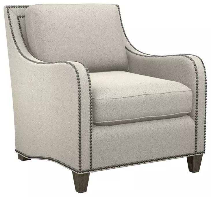 Koko Ivory Upholstered Accent Chair with Nailhead Trim