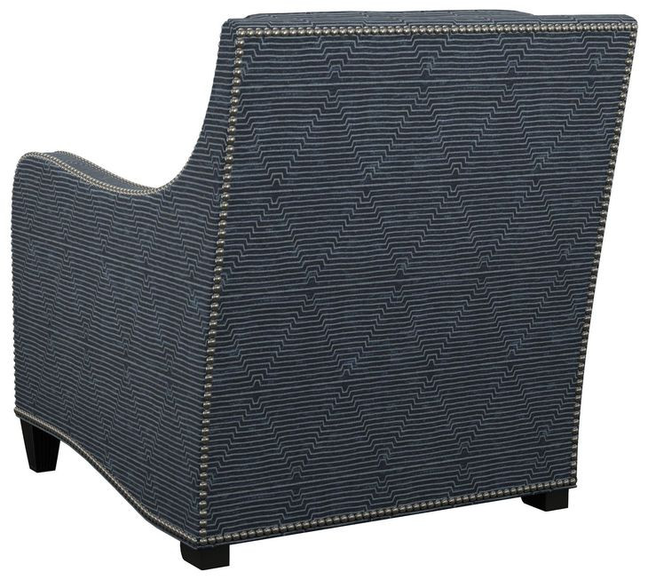Koko Blue Upholstered Accent Chair with Nailhead Trim