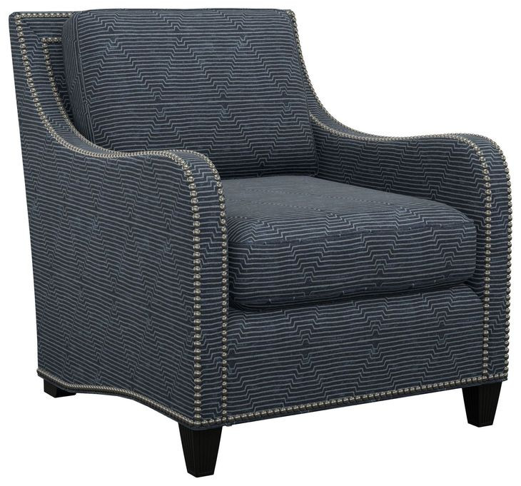 Koko Blue Upholstered Accent Chair with Nailhead Trim
