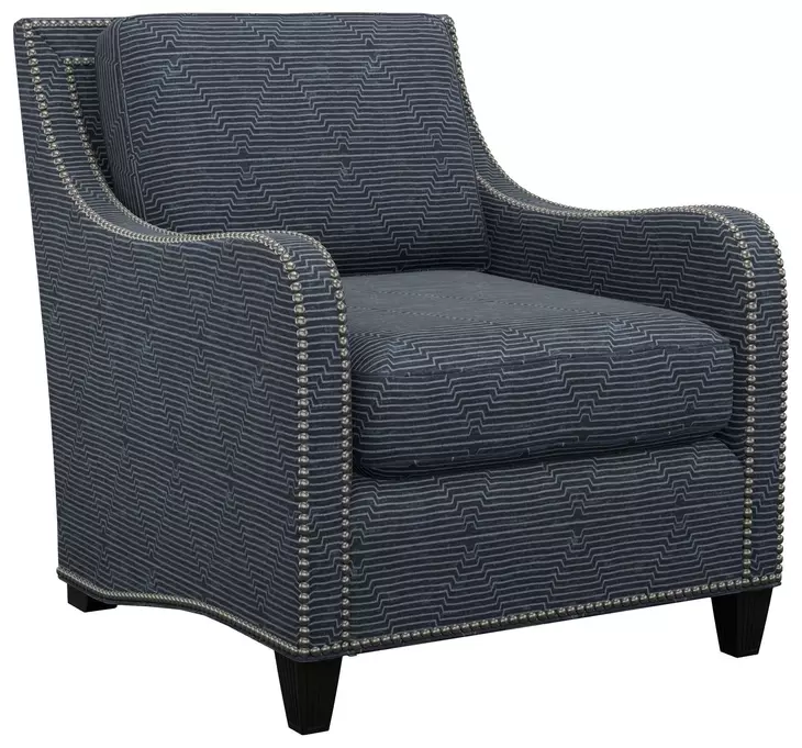 Koko Blue Upholstered Accent Chair with Nailhead Trim