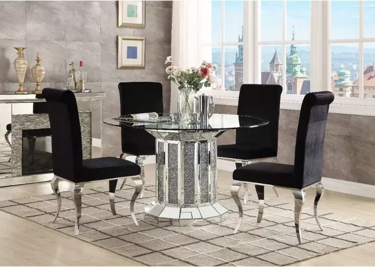 Noralie Silver 52" Round Dining Table