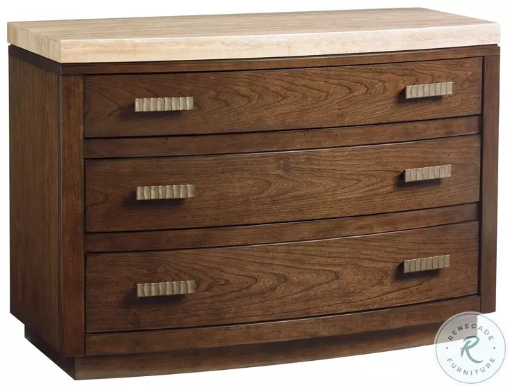 Laurel Canyon Travertine And Warm Mocha Pershing Warm Bachelors Chest