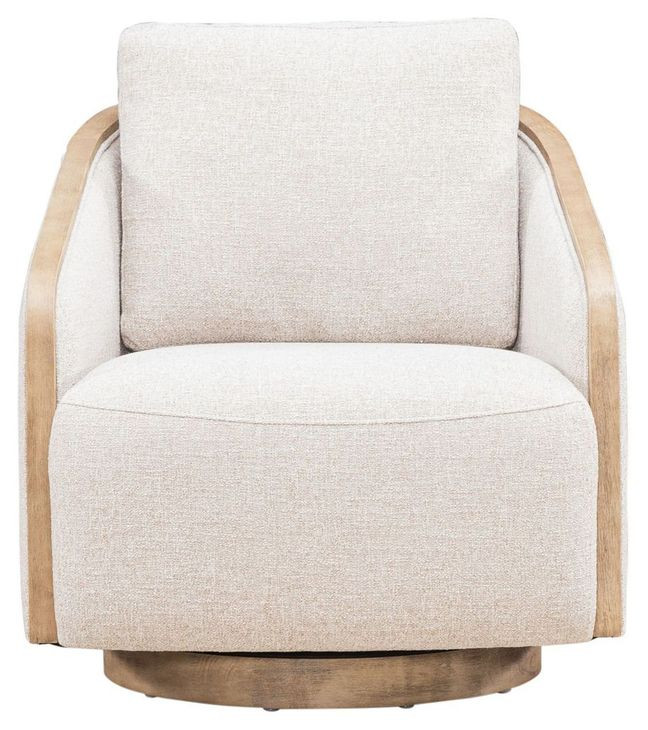Nora Nathan Ginger and Light Brown Upholstered Swivel Accent Chair