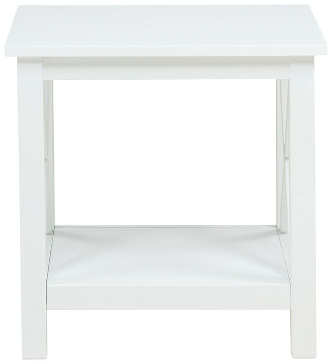 Skyview White Square End Table