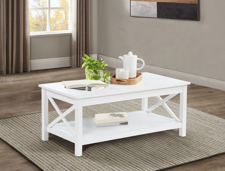 Skyview White Rectangular Lift Top Cocktail Table