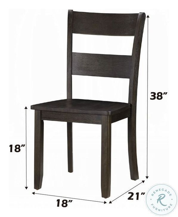 Haddie Distressed Walnut Side Chair Set of 2 from ACME Furniture