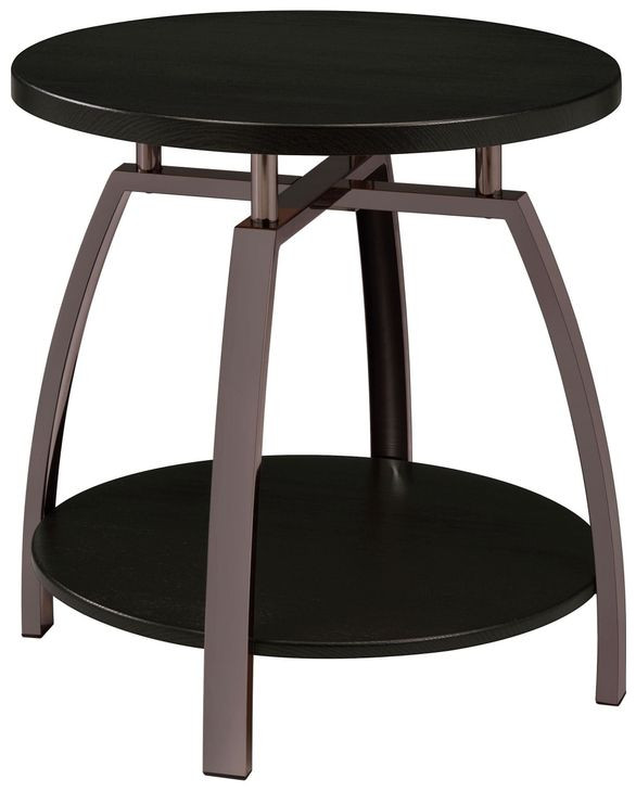 Dacre Dark Grey And Black Nickel Round End Table