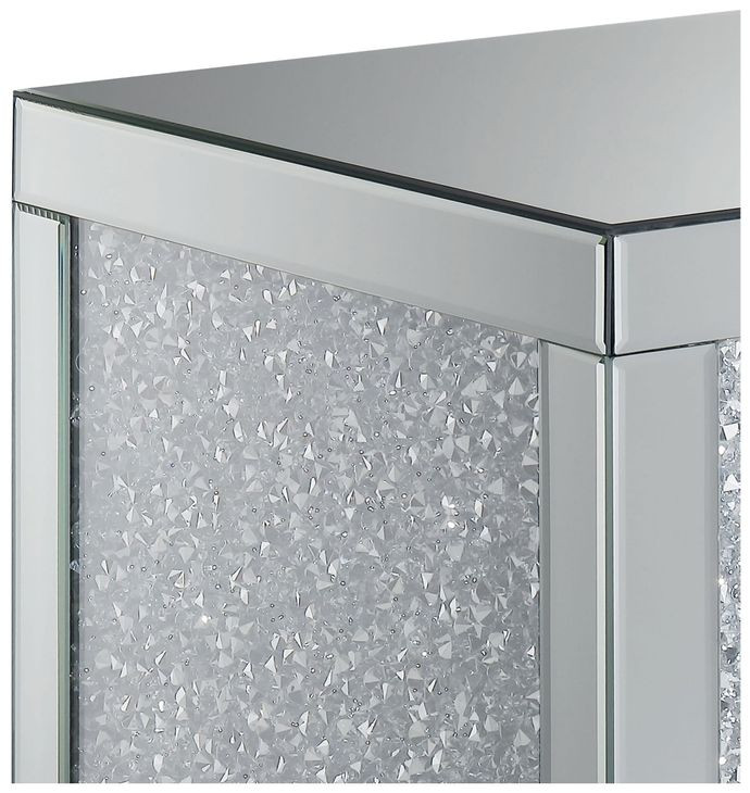 Gillian Silver And Clear Mirror End Table