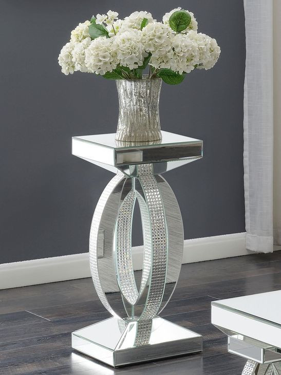 Amalia Clear Mirror End Table
