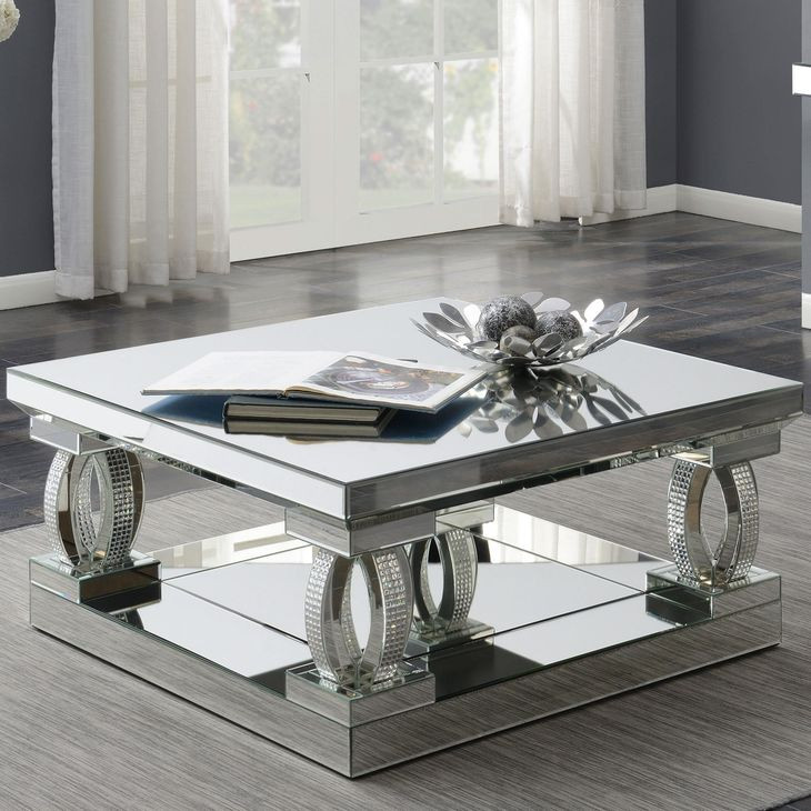 Amalia Clear Mirror Square Coffee Table