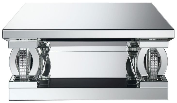 Amalia Clear Mirror Square Coffee Table