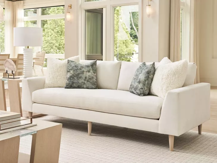Sunset Key Roswell Ivory 91" Sofa with Pillows