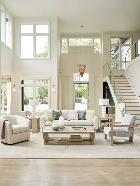 Sunset Key Roswell White 91" Sofa with Pillows