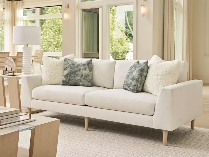 Sunset Key Roswell White 91" Sofa with Pillows