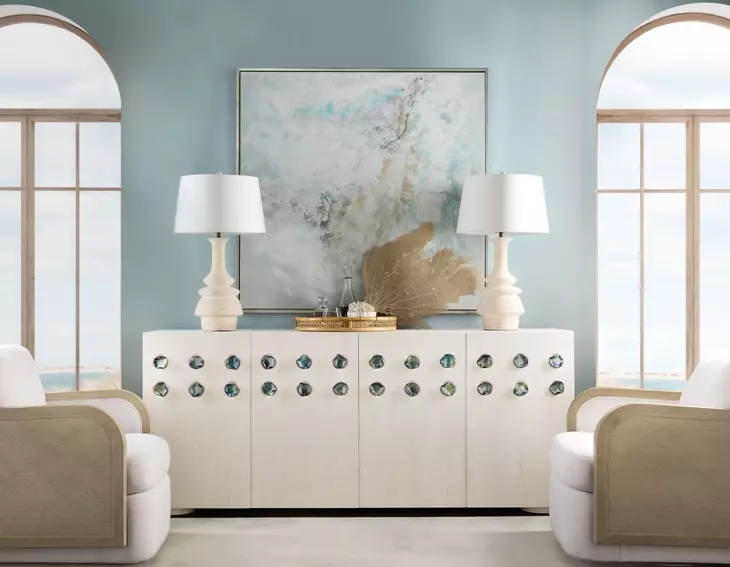 Bazaar Living White 80" Entertainment Credenza