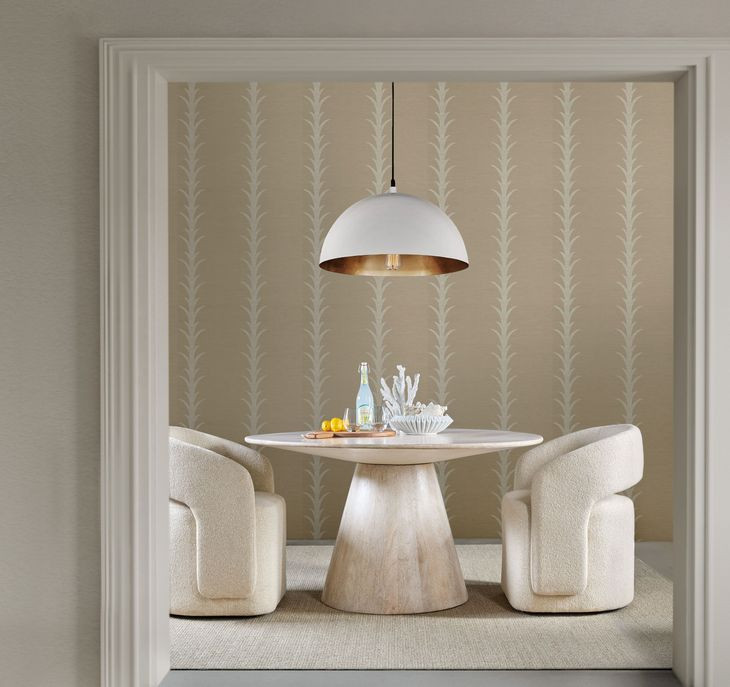 Bazaar Living Beige Upholstered Dining Arm Chair