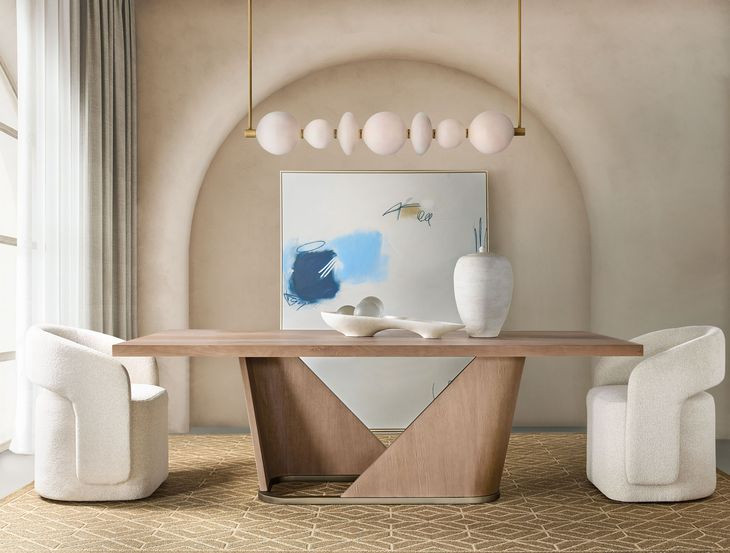 Bazaar Living Beige Upholstered Dining Arm Chair