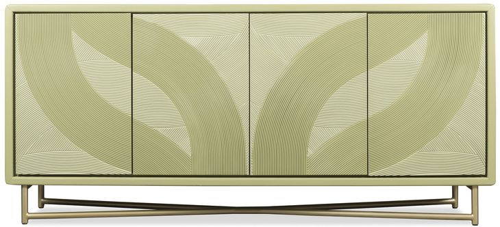 Bazaar Living Green 4 Door Credenza