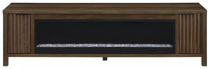 Carey Dark Pine 79" TV Stand with 2 Doors and Fireplace