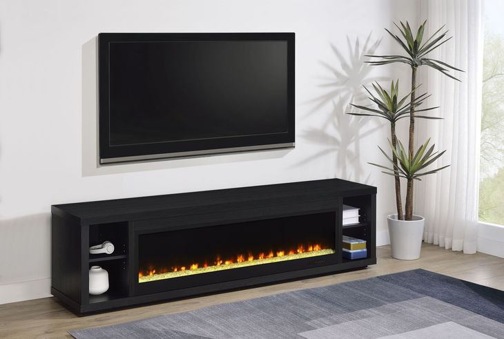 Deiter Black 79" TV Stand with Fireplace