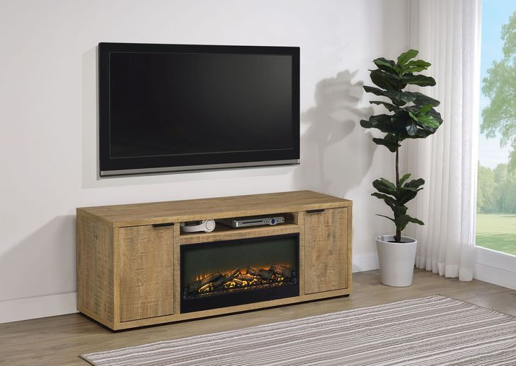 Fuller Mango 60" TV Stand with 2 Doors and Fireplace