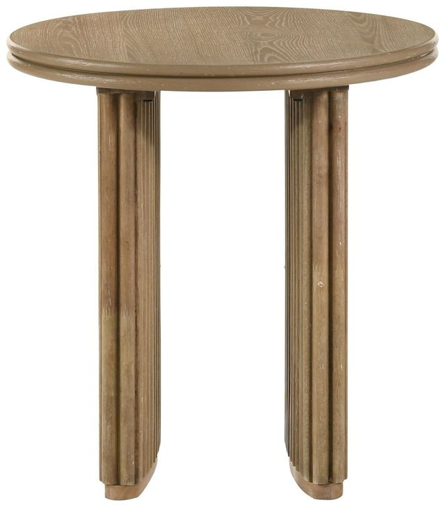Adina Distressed Light Brown Round End Table